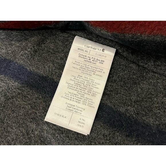Carhartt Duck Blanket Lined Relaxed Fit Detroit Jacket Black XLT NWT USA MADE - Picture 8 of 8